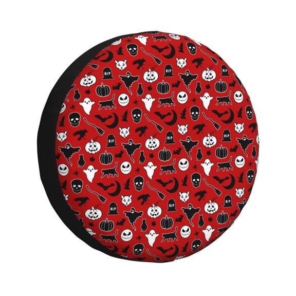 Rv Spare Tire Cover 17 inch - pumpkin halloween cute Tire Covers for Trailers, Adjustable Camper Spare Tire Cover