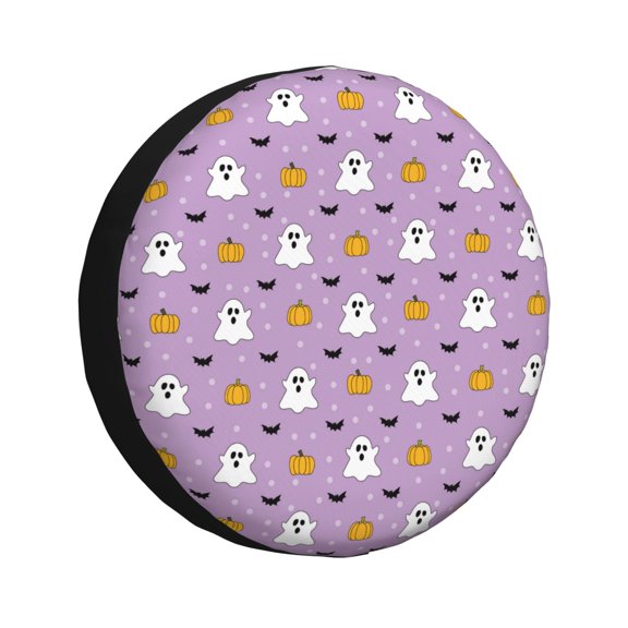 Rv Spare Tire Cover 17 inch - pumpkin halloween ghost Tire Covers for Trailers, Adjustable Camper Spare Tire Cover