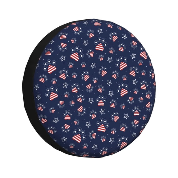 Rv Spare Tire Cover 17 inch - star dog paw Tire Covers for Trailers, Adjustable Camper Spare Tire Cover