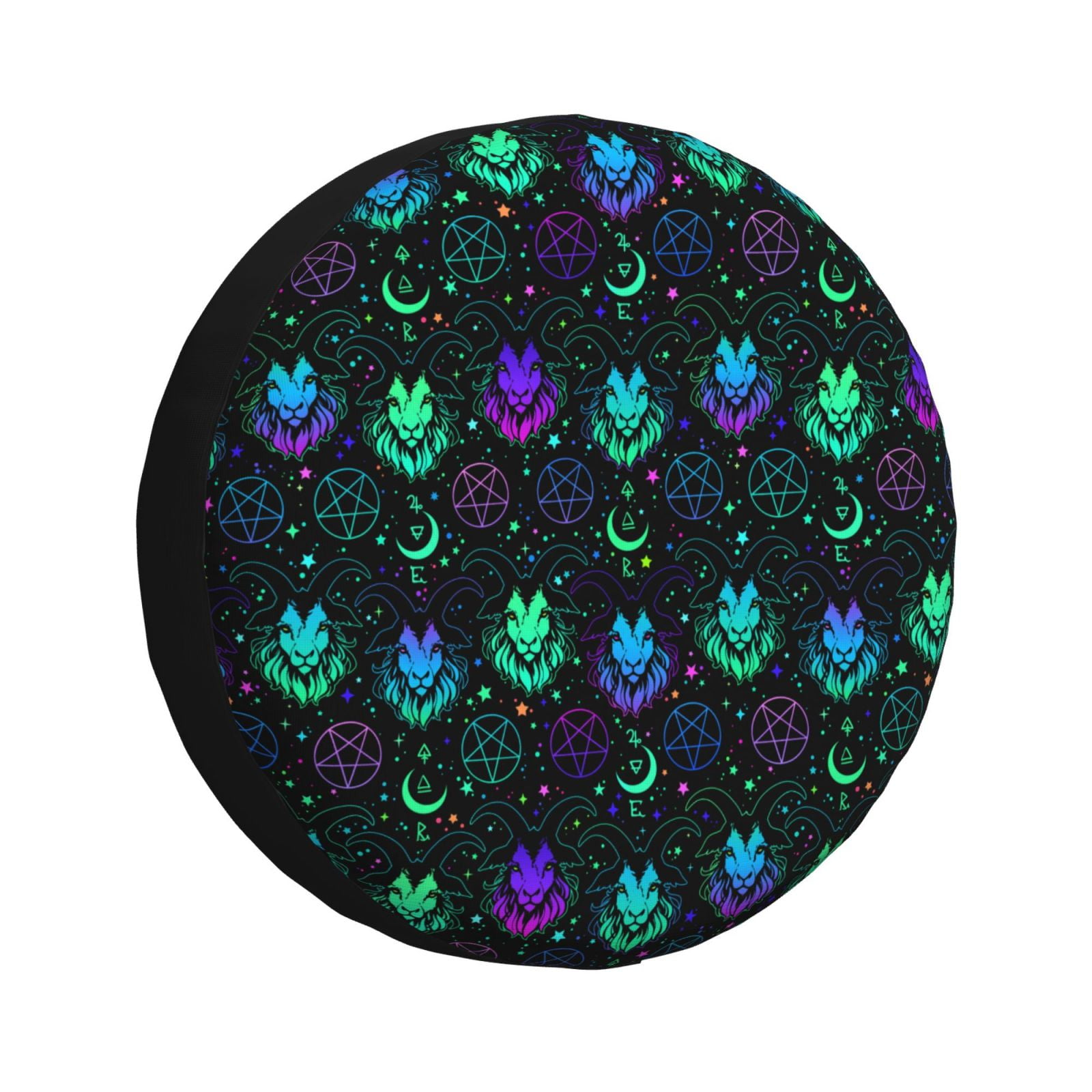 Rv Spare Tire Cover, Colorful Gothic Cool Goat Head Adjustable Camper