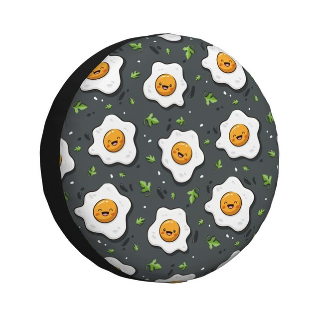 Rv Spare Tire Cover, Cute poached eggs Adjustable Camper Spare Tire
