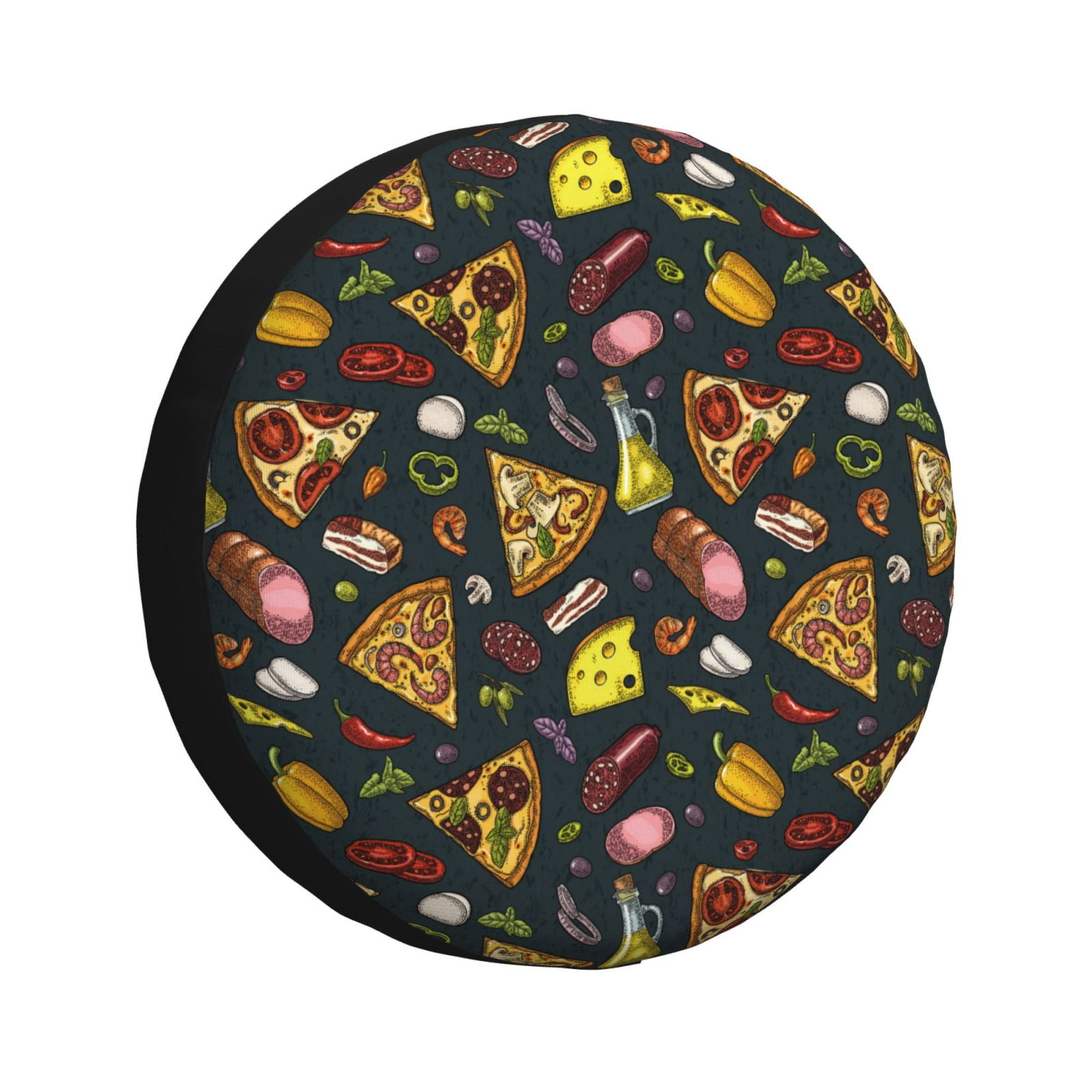 Rv Spare Tire Cover, Ham Pepper Pizza Adjustable Camper Spare Tire