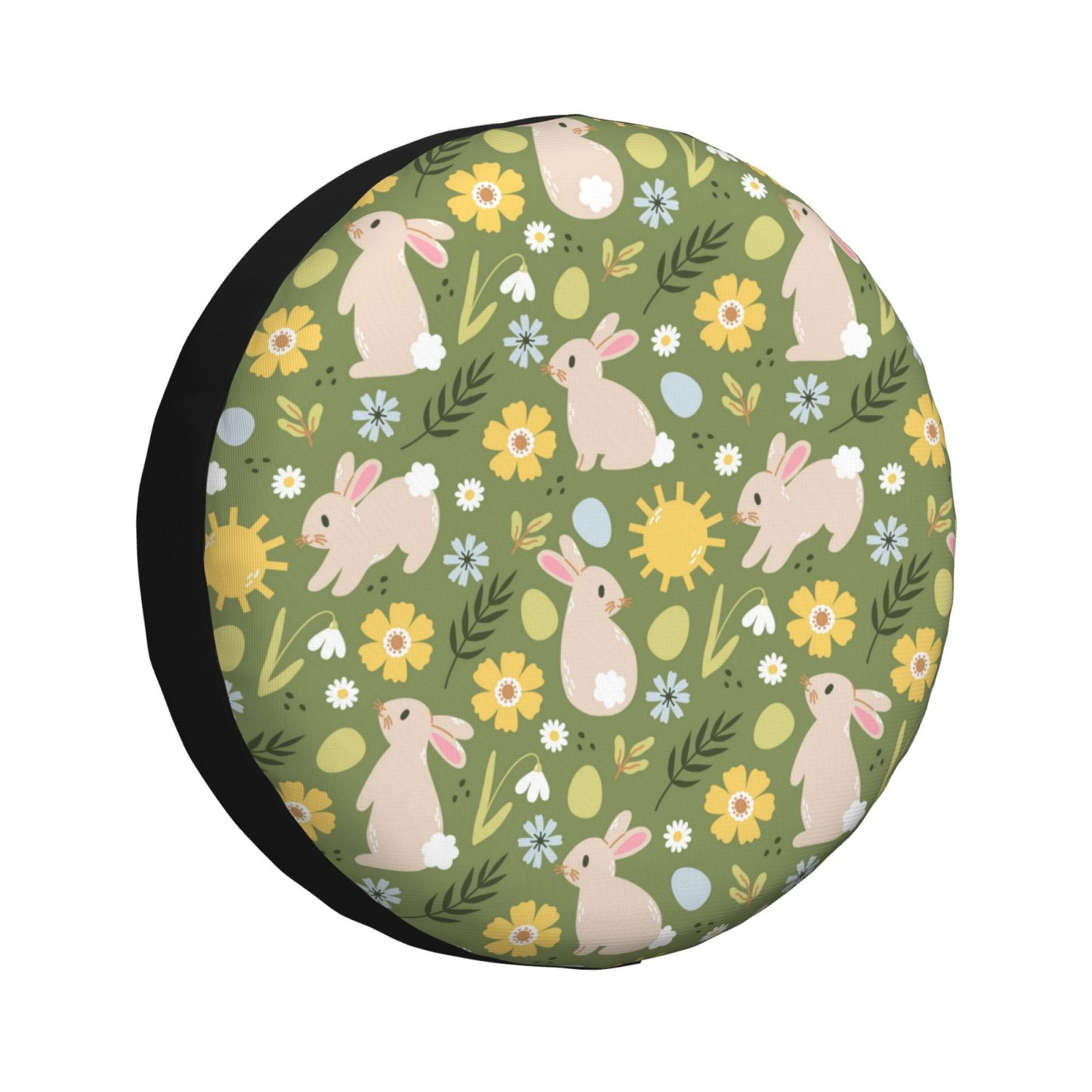 Rv Spare Tire Cover, Painted Cute Rabbit Yellow Flower Adjustable