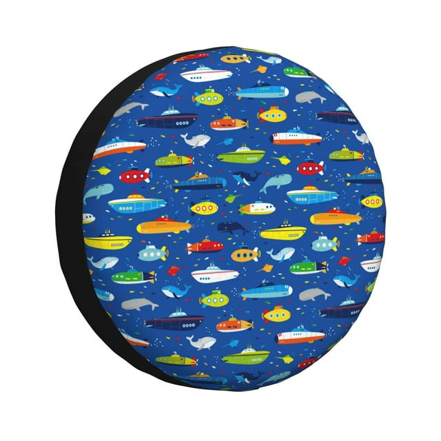 Rv Spare Tire Cover, Submarines And Whales Adjustable Camper Spare Tire