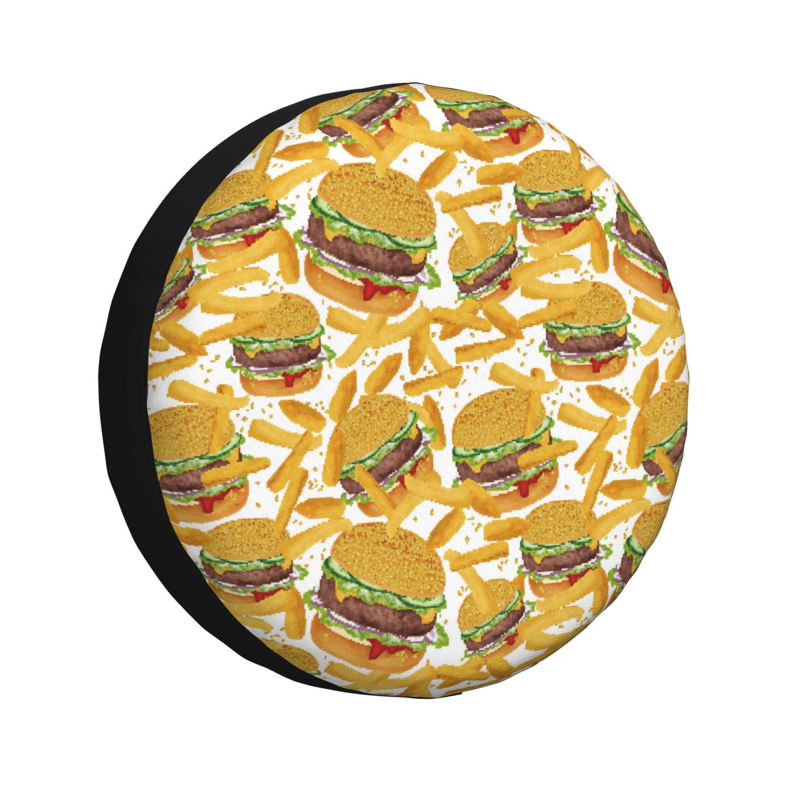 Rv Spare Tire Cover, burger fries yellow Adjustable Camper Spare Tire