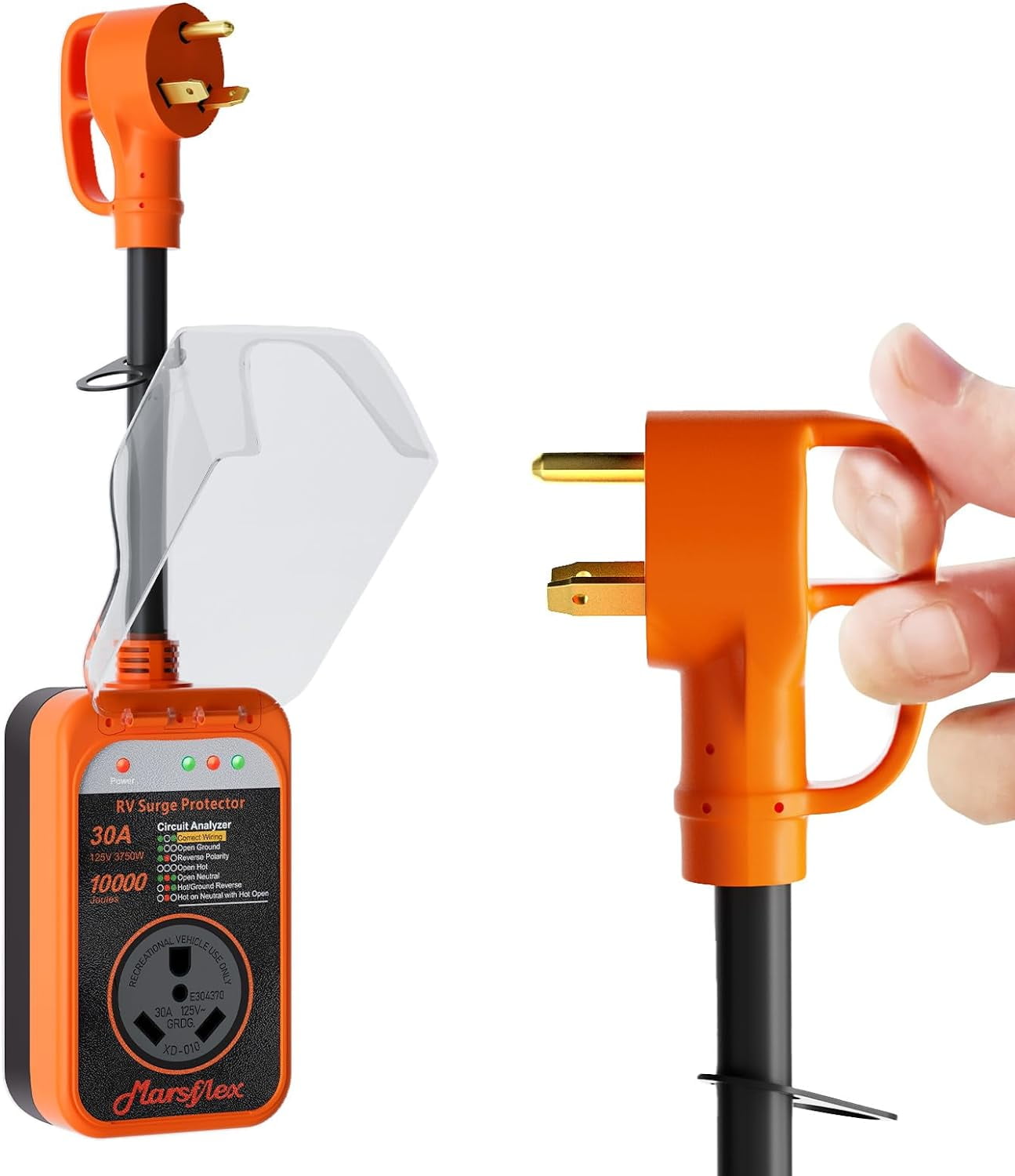 Rv Surge Protector, 30 amp Rv Circuit Analyzer, 10000 Joules Surge