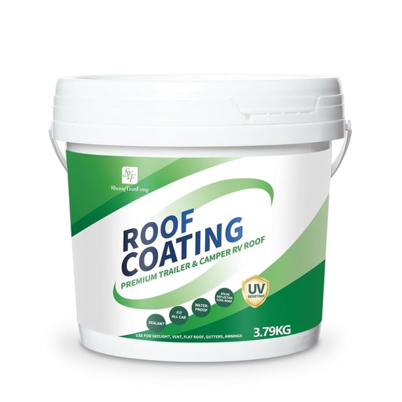 RV Roof Sealant Waterproof Coating - Solar Reflective Sealant, Trailer and Camper Roof Repair,Roof Waterproof, Floor Waterproof, Easy to Apply,Seal,Brilliant White,1 Gallon Roof, Floor