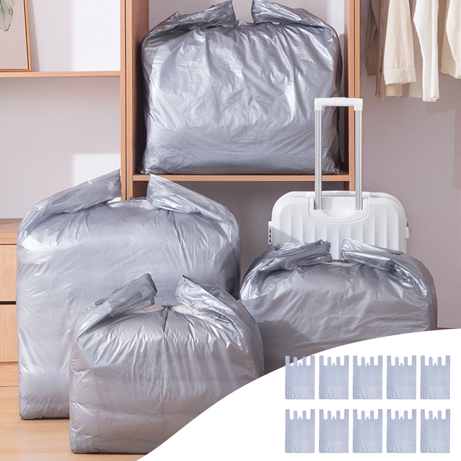 RKZDSR 10 Pack Extra Large Heavy Duty Moving Bags Thickened Waterproof Packing Bags for Comforters Blankets Pillows Ideal for Clothing Storage
