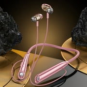 Rvasteizo 5.3 Bluetooth Headphones Gifts Hanging Neck Style Plug-in Card With Flashlight High Sound Quality Ultra Long Standby Wireless Bluetooth Earphones, Pink