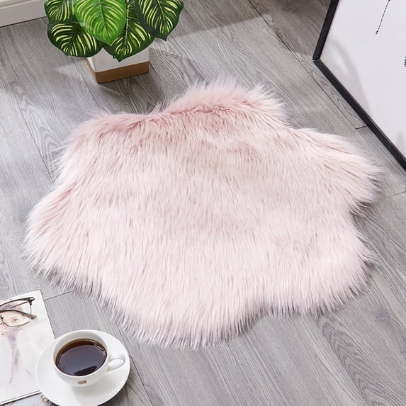Rvasteizo Area Rug, Wool Imitation Sheepskin Rugs Faux Non Slip Bedroom Carpet Mats