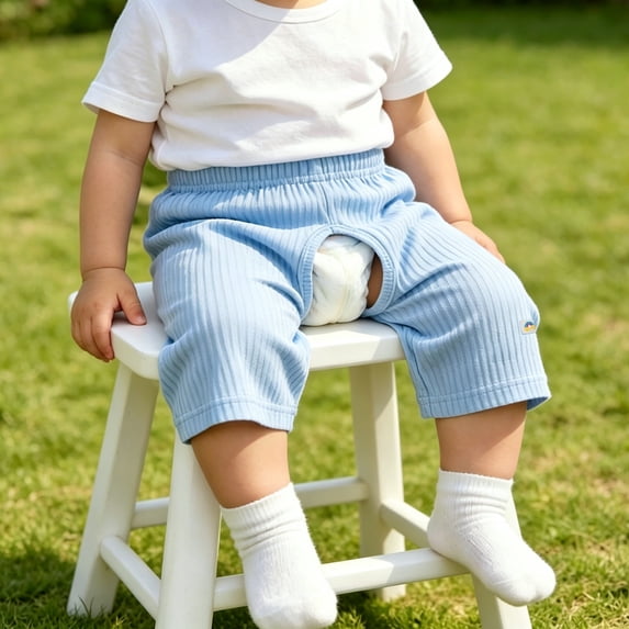 Rvasteizo Baby Boys Girls Open Crotch Stretch Breathable Casual Shorts Leisure Short Pants for 6Months-3Years