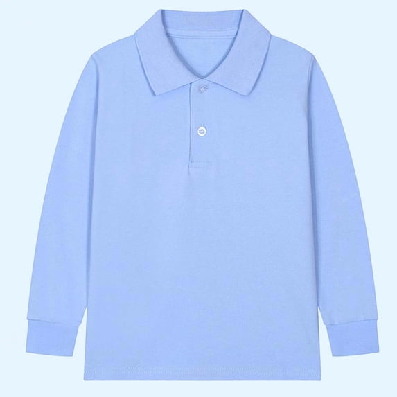 Rvasteizo Boys Girls Collared Shirts Fall Winter School Uniform Kids Comfortable Tops,Blue,3Y