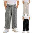 thumbnail image 1 of Rvasteizo Boys Girls Cotton Sweatpants with Pocket Soft Fabric Solid Fall Winter Unisex Trousers for Toddler 12M-11Y 3 Years, 1 of 4