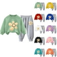 thumbnail image 1 of Rvasteizo Toddler Girl Outfits Print Long Sleeve Top Pants Casual Set for Kids, 1 of 4