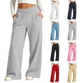 thumbnail image 1 of Rvasteizo Boys Girls Fleece Sweatpants Elastic Waist School Uniform Fall Winter Warm Solid Unisex Kids Trousers 14 Years, 1 of 5
