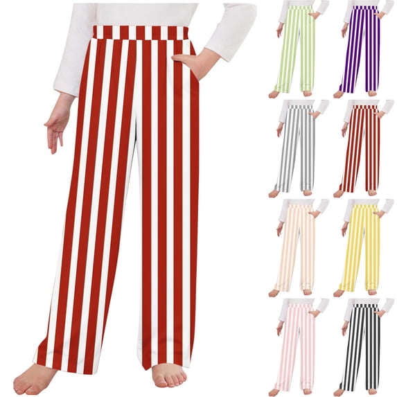 Rvasteizo Fall Winter Girls Sweatpants Printed Elastic Waist Sleep Pants 4-14Y,9T
