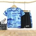 thumbnail image 1 of Rvasteizo Boys Outfits Print Sportswear Set for Toddler Boys Summer Wear, 1 of 3