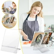 Rvasteizo Clear Acrylic Cookbook Stand For Kitchen Counter Adjustable Cookbook Holder Tablet Recipe Book Holder Display Rack For Kitchen Living Room Bedroom