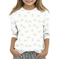 thumbnail image 1 of Rvasteizo Fall Winter Girls Base Layer Tops Crewneck Print 3/4 Sleeve Pullover ,9 T, 1 of 3