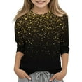 thumbnail image 1 of Rvasteizo Fall Winter Girls Base Layer Tops Crewneck Print 3/4 Sleeve Pullover ,9 T, 1 of 3