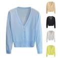 thumbnail image 1 of Rvasteizo Fall Winter Women's Light Button-down Cardigan Sweater Outerwear Cropped, 1 of 5