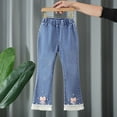 thumbnail image 1 of Rvasteizo Flare Jeans for Girls Fall Winter Loose Wide Leg Bottom Jeans 4-14Y,4T, 1 of 3