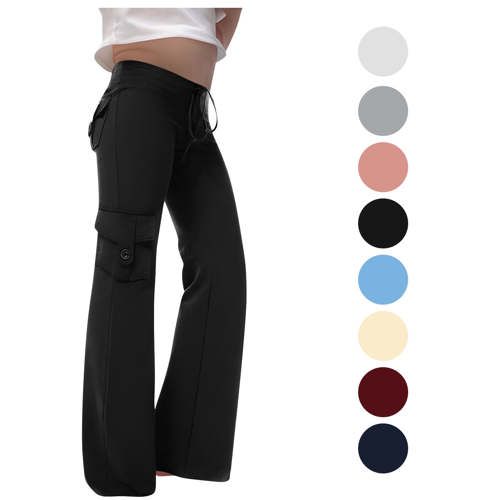 Rvasteizo Girls Button Pants Pockets Drawstring Casual Fashion Fall ...