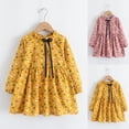 thumbnail image 1 of Rvasteizo Girls Classic Dress Floral Print Ruched Long Sleeve Style for 2-14Years, 1 of 5
