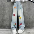 thumbnail image 1 of Rvasteizo Fall Winter Girls Wide Leg Jeans Loose Denim Pants 3-14Y,9T, 1 of 4