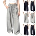 thumbnail image 1 of Rvasteizo Girls Drawstring Sweatpants School Uniform Elastic Waist Cargo Fall Winter Pocket for Kids 5-14Y 13 Years, 1 of 5