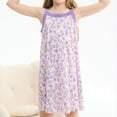 thumbnail image 1 of Rvasteizo Girls Dress Print Sleeveless Round Neck Beach Dress Mixed Floral Print Knee Length Sleep Style for Girls Summer Outfit, 1 of 4
