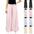 thumbnail image 1 of Rvasteizo Girls Elastic Waist Pants Ruffled Hem High Waist Wide Leg Fall Winter 5-15Y Kids Trousers 15 Years, 1 of 5