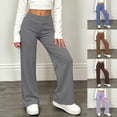 thumbnail image 1 of Rvasteizo Girls Fall Winter Sweatpants Versatile Elastic Waist Straight Leg Solid Long Pants 9 Years, 1 of 5