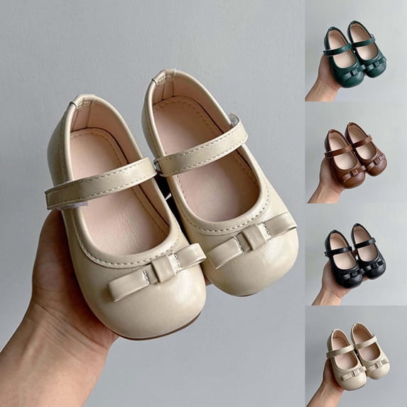 Rvasteizo Girls Flats Solid Bow Classic Style Casual Princess Summer Shoes