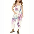 thumbnail image 1 of Rvasteizo Girls Jumpsuit Sleeveless Side Pockets Solid Basic Kids Long Overall for 3-10 Years, 1 of 3