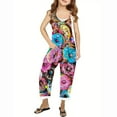 thumbnail image 1 of Rvasteizo Girls Jumpsuit Sleeveless Side Pockets Solid Regular Kids Long Overall for 3-10 Years, 1 of 3