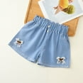 thumbnail image 1 of Rvasteizo Girls Lace Bow Bead High Stretch Denim Shorts Stylish Casual Summer Jean Bottoms, 1 of 4