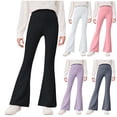 thumbnail image 1 of Rvasteizo Girls Leggings High Waist Winter Fall Kids Flare Pants 5-15 Years, 1 of 5