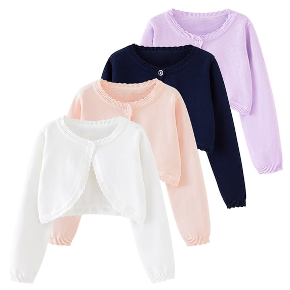 Rvasteizo Girls Cardigan Thin Knit Button Long Sleeve Airy Outwear for Teen Girl 18Months to 14Years