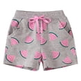 thumbnail image 1 of Rvasteizo Girls Mid Waist Drawstring Pocket Fruit Print Shorts Sports Shorts for 2-7 Years, 1 of 3