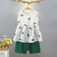 thumbnail image 1 of Rvasteizo Girls Set Print Round Neck Short Sleeve Top Sleeveless Tee Shorts Set Casual Summer Apparel for Girls 0-8 Years, 1 of 4