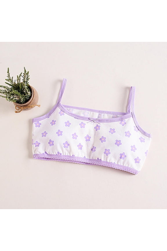 Girls Print Style Training Bra 10-16Years Tank Top Designed with Built in Pad for Growing Period