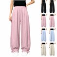 thumbnail image 1 of Rvasteizo Girls Ruffled Hem Pants Wide Leg High Waist Elastic Waist 5-15Y Kids Bottoms 15 Years, 1 of 5