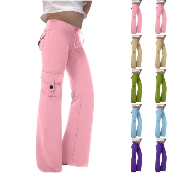 Rvasteizo Toddler Girls Fall Winter Solid Color Pants Drawstring with Pockets Casual Trousers,3T