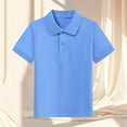 thumbnail image 1 of Rvasteizo Girls T-Shirts Tee Solid Lapel Short Sleeve Casual Top for Girls 7-13Years, 1 of 3
