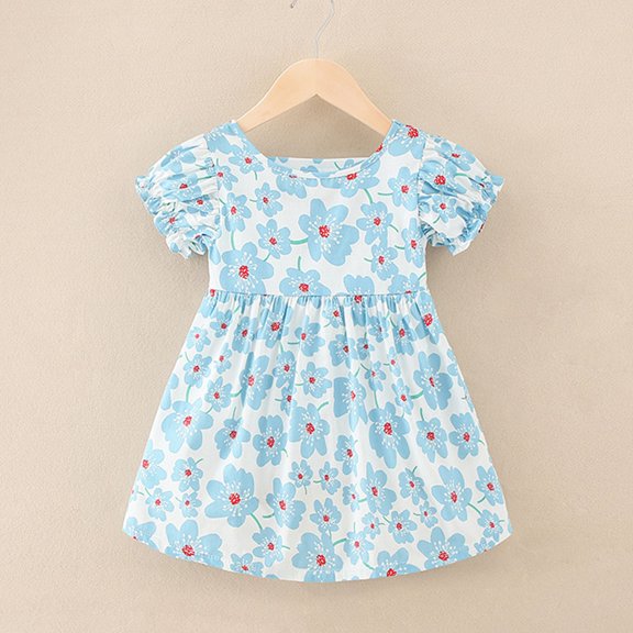 Rvasteizo Girls Trendy Dress Mini Size Printed Dress for 6Months to 9Years