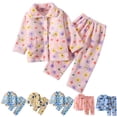 thumbnail image 1 of Rvasteizo Girls Winter Set Print Fleece Cardigan Top and Pants Warm 2 Piece Set for Girls, 1 of 3