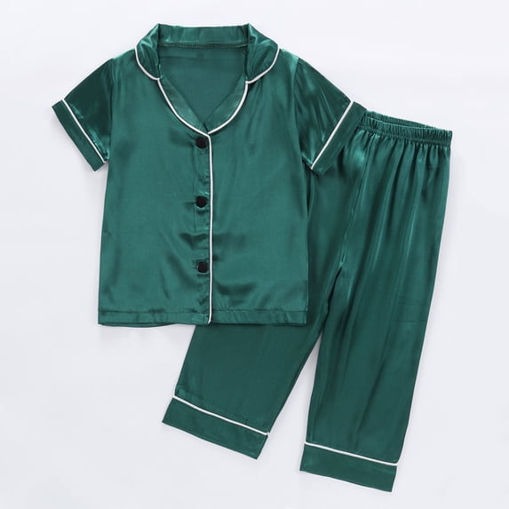 Rvasteizo Girls Outfits Solid Short Sleeve Round Neck Top Shorts Light Silk Like Home Wear 12Months to 8Years