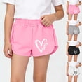 thumbnail image 1 of Rvasteizo Kids Letter Heart Print Elastic Waist Outer Casual Shorts Leisure Short Pants for 1-12 Years, 1 of 5
