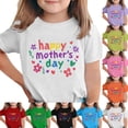 thumbnail image 1 of Rvasteizo Kids Long Sleeve Shirt Print Floral Crew Neck Short Sleeve Cotton Casual Tee for Boys Girls 3 to 15 Years Holiday Wear, 1 of 5